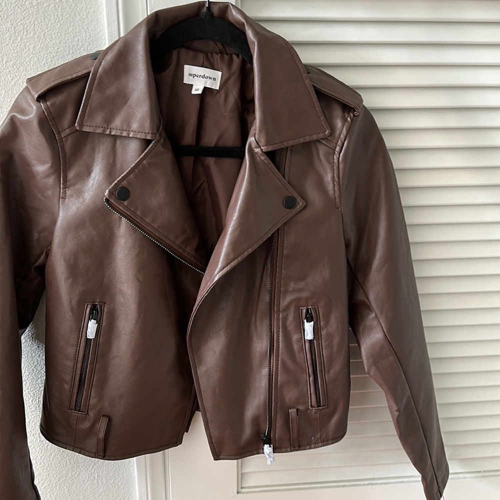 Superdown Kailey Moto Jacket Brown Women's Size XS